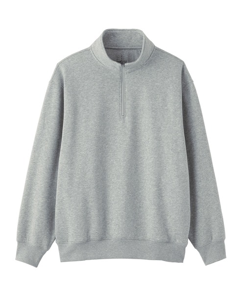 無印良品（ムジルシリョウヒン）の「紳士　ハーフジップスウェットシャツ（スウェット・メンズ・グレー/チャコールグレー/ネイビー/ブラック/スモーキーグリーン系・S/XL/L/M）」の20枚目の写真