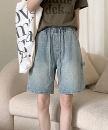 【26年春新作】【UNISEX】ワイドシルエット デニム バミューダパンツ