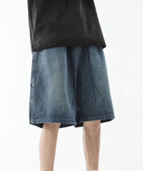 SHEPP（シープ）の「【26年春新作】【UNISEX】ワイドシルエット デニム バミューダパンツ（デニムパンツ・メンズ・ライトブルー/インディゴブルー・L/M）」の13枚目の写真