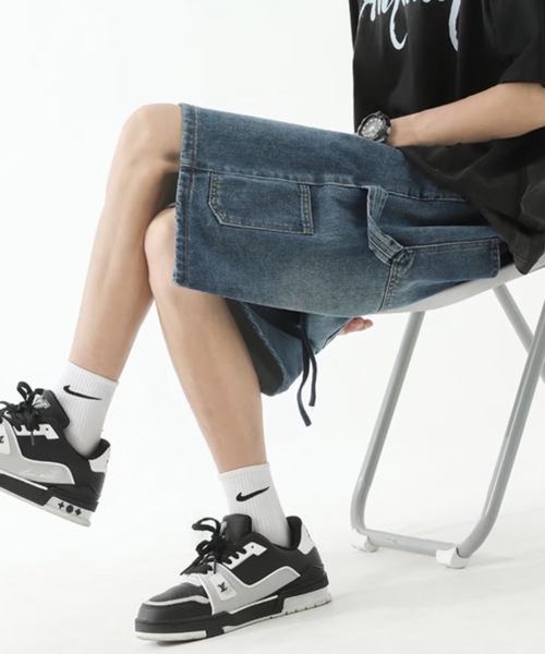 SHEPP（シープ）の「【26年春新作】【UNISEX】ワイドシルエット デニム バミューダパンツ（デニムパンツ・メンズ・ライトブルー/インディゴブルー・L/M）」の16枚目の写真