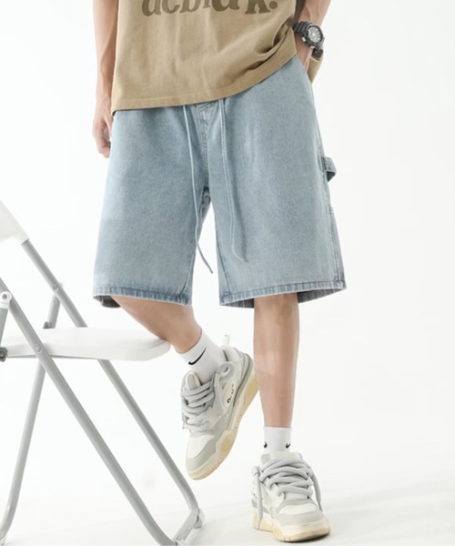 SHEPP（シープ）の「【26年春新作】【UNISEX】ワイドシルエット デニム バミューダパンツ（デニムパンツ・メンズ・ライトブルー/インディゴブルー・L/M）」の3枚目の写真