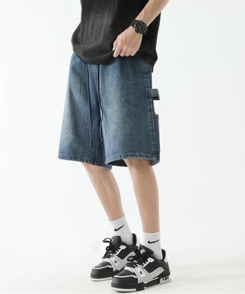 SHEPP（シープ）の「【26年春新作】【UNISEX】ワイドシルエット デニム バミューダパンツ（デニムパンツ・メンズ・ライトブルー/インディゴブルー・L/M）」の10枚目の写真
