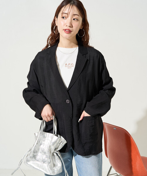 FREAK'S STORE(フリークスストア)の「限定展開 シアー テーラード ライトジャケット(テーラードジャケット・レディース・ブラック/ナチュラル/ライトグリーン・フリ-)」の18枚目の写真