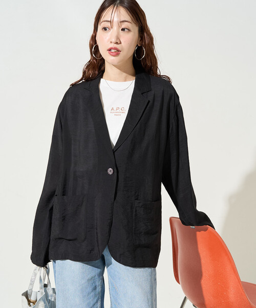 FREAK'S STORE(フリークスストア)の「限定展開 シアー テーラード ライトジャケット(テーラードジャケット・レディース・ブラック/ナチュラル/ライトグリーン・フリ-)」の21枚目の写真
