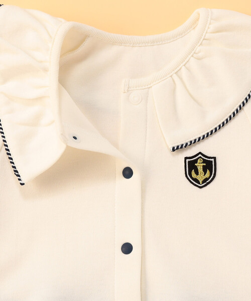 COMME CA ISM(コムサイズム)の「マリンフリル襟 ツーウェイオール(ロンパース・キッズ・オフホワイト・60-80cm)」の5枚目の写真