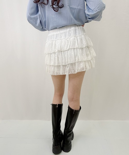 frunco（フランコ）の「【ZOZOTOWN限定】レースティアードミニスカート（スカート・レディース・ブラック/ブルー/ピンク/ホワイト・FREE）」の10枚目の写真