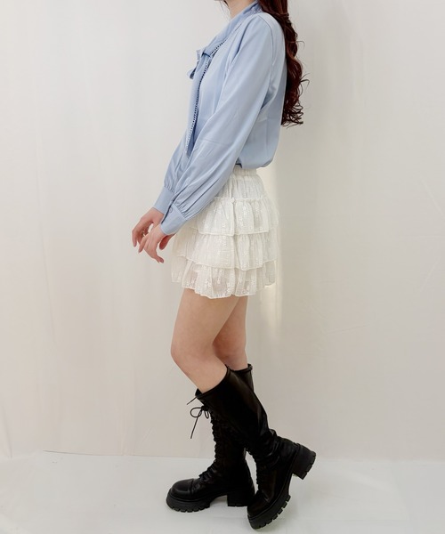 frunco（フランコ）の「【ZOZOTOWN限定】レースティアードミニスカート（スカート・レディース・ブラック/ブルー/ピンク/ホワイト・FREE）」の12枚目の写真