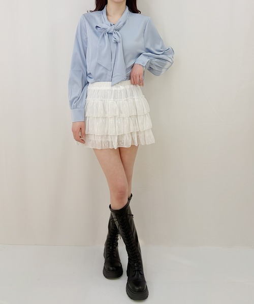 frunco（フランコ）の「【ZOZOTOWN限定】レースティアードミニスカート（スカート・レディース・ブラック/ブルー/ピンク/ホワイト・FREE）」の11枚目の写真