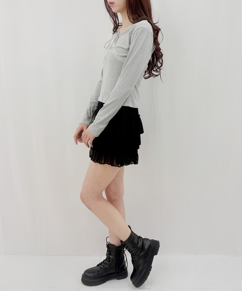 frunco（フランコ）の「【ZOZOTOWN限定】レースティアードミニスカート（スカート・レディース・ブラック/ブルー/ピンク/ホワイト・FREE）」の19枚目の写真