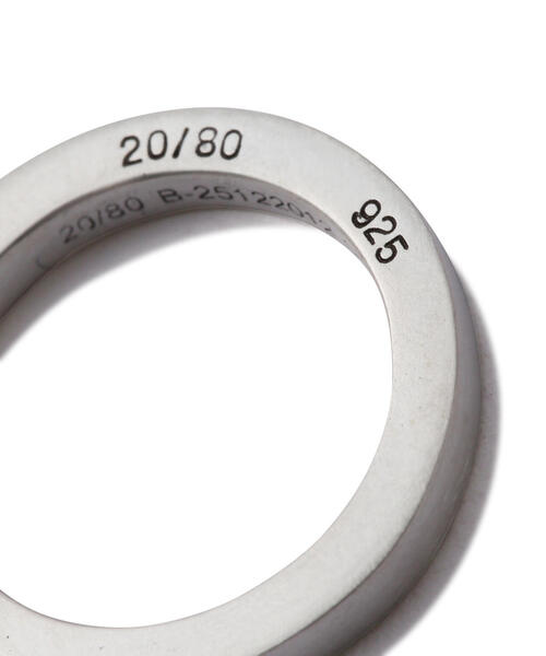 20/80(テゥエンティーエイティー)の「【20/80】トゥエンティーエイティー/STERLING SILVER SQUARE RING 3mm(リング・メンズ・シルバー・11/17/19/9)」の4枚目の写真