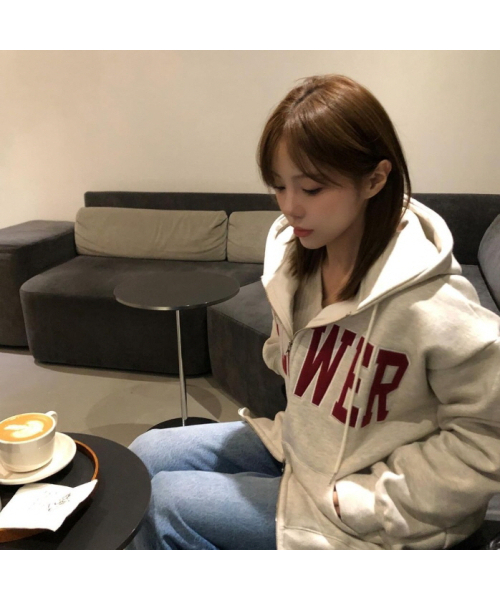 HAVISM(ヘビズム)の「FLOWER ZIP UP HOOD(OATMEAL)(パーカー・レディース・その他・ONE SIZE)」の4枚目の写真