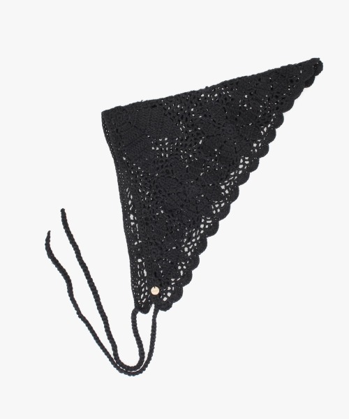 Chapeau d' O（シャポードオー）の「Chapeau d' O  Flower Croche Scarf / シャポードオー（ヘアバンド・レディース・ブラック/ブラウン/ホワイト・FREE）」の3枚目の写真