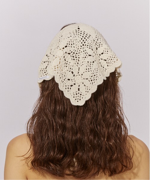 Chapeau d' O（シャポードオー）の「Chapeau d' O  Flower Croche Scarf / シャポードオー（ヘアバンド・レディース・ブラック/ブラウン/ホワイト・FREE）」の13枚目の写真