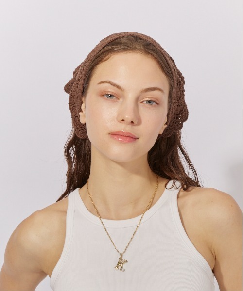 Chapeau d' O（シャポードオー）の「Chapeau d' O  Flower Croche Scarf / シャポードオー（ヘアバンド・レディース・ブラック/ブラウン/ホワイト・FREE）」の4枚目の写真
