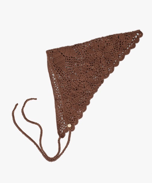 Chapeau d' O（シャポードオー）の「Chapeau d' O  Flower Croche Scarf / シャポードオー（ヘアバンド・レディース・ブラック/ブラウン/ホワイト・FREE）」の9枚目の写真
