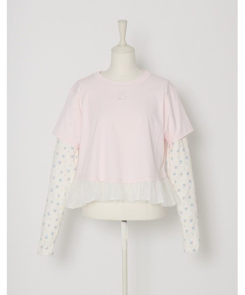 Lolime by mellfy memory(ロリミー バイ メルフィーメモリー)の「floral layered long sleeve(Tシャツ/カットソー・レディース・ホワイト/ピンク・M/LL)」の21枚目の写真