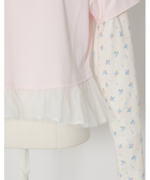Lolime by mellfy memory(ロリミー バイ メルフィーメモリー)の「floral layered long sleeve(Tシャツ/カットソー・レディース・ホワイト/ピンク・M/LL)」の4枚目の写真
