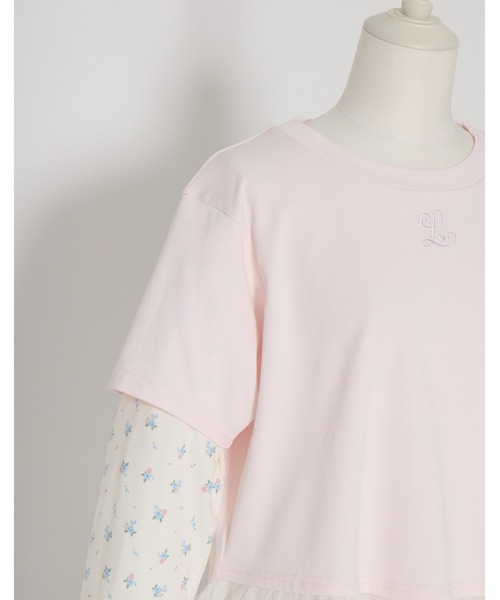 Lolime by mellfy memory(ロリミー バイ メルフィーメモリー)の「floral layered long sleeve(Tシャツ/カットソー・レディース・ホワイト/ピンク・M/LL)」の3枚目の写真
