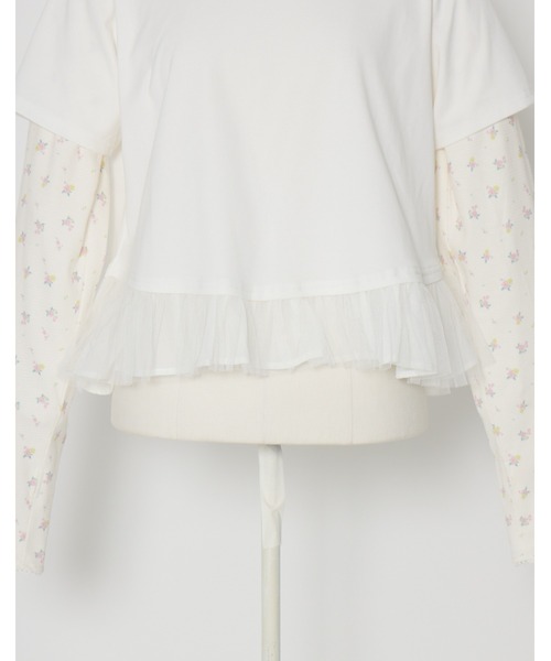 Lolime by mellfy memory(ロリミー バイ メルフィーメモリー)の「floral layered long sleeve(Tシャツ/カットソー・レディース・ホワイト/ピンク・M/LL)」の11枚目の写真