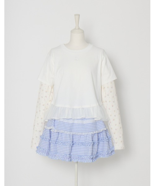 Lolime by mellfy memory(ロリミー バイ メルフィーメモリー)の「floral layered long sleeve(Tシャツ/カットソー・レディース・ホワイト/ピンク・M/LL)」の13枚目の写真