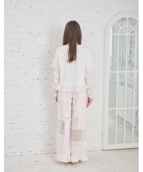 Lolime by mellfy memory(ロリミー バイ メルフィーメモリー)の「floral layered long sleeve(Tシャツ/カットソー・レディース・ホワイト/ピンク・M/LL)」の20枚目の写真