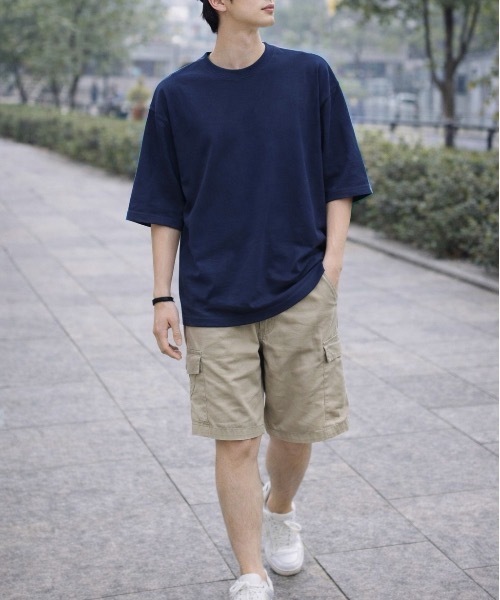 CREARE -LINO-(クレアーレリノ)の「シンプルルーズ無地T (ユニセックス)(Tシャツ/カットソー・メンズ・ネイビー/グリーン/ホワイト/チャコールグレー/ブラック/イエロー・LARGE/MEDIUM)」の1枚目の写真