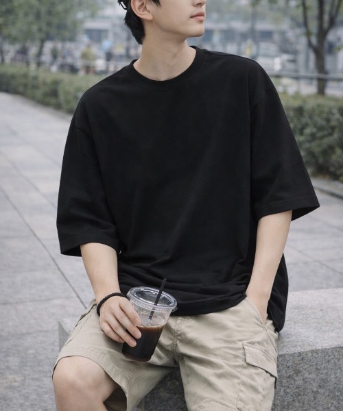 CREARE -LINO-(クレアーレリノ)の「シンプルルーズ無地T (ユニセックス)(Tシャツ/カットソー・メンズ・ネイビー/グリーン/ホワイト/チャコールグレー/ブラック/イエロー・LARGE/MEDIUM)」の7枚目の写真