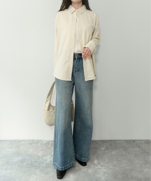 on:nue（オンニュ）の「【on:nue】[着用動画あり！/ストーン付き]  ヴィンテージライクセミワイアドデニムパンツ/2026 SS COLLECTION（デニムパンツ・レディース・ブルー/ブルー系その他・MEDIUM/SMALL）」の12枚目の写真