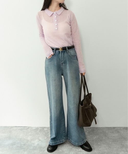 on:nue（オンニュ）の「【on:nue】[着用動画あり！/ストーン付き]  ヴィンテージライクセミワイアドデニムパンツ/2026 SS COLLECTION（デニムパンツ・レディース・ブルー/ブルー系その他・MEDIUM/SMALL）」の21枚目の写真