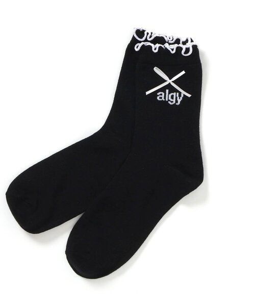 algy(アルジー)の「りぼん付きメロークルーソックス(ソックス/靴下・キッズ・ブラック/オフホワイト/グレー・21/24)」の13枚目の写真