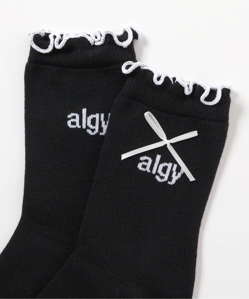 algy(アルジー)の「りぼん付きメロークルーソックス(ソックス/靴下・キッズ・ブラック/オフホワイト/グレー・21/24)」の16枚目の写真