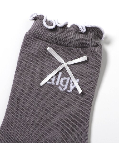 algy(アルジー)の「りぼん付きメロークルーソックス(ソックス/靴下・キッズ・ブラック/オフホワイト/グレー・21/24)」の17枚目の写真