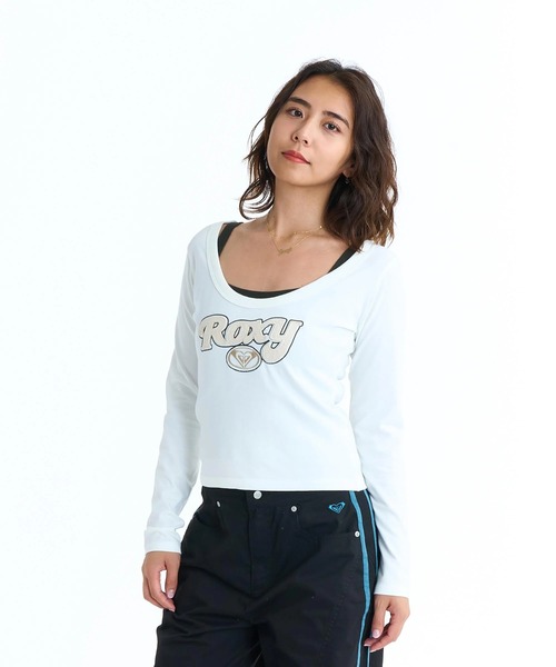 ROXY(ロキシー)の「ROXY ウィメンズ BREAK MY SOUL ロンT 長袖Tシャツ・キャミソールセット 【2026年春夏モデル】/ロキシー2点セット(Tシャツ/カットソー・レディース・ブラック/ホワイト/ブラウン・LARGE/MEDIUM)」の2枚目の写真