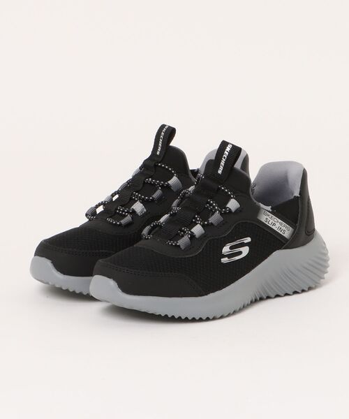 SKECHERS（スケッチャーズ）の「【SKECHERS】スケッチャーズ SLIP-INS:BOUNDER-BRISK BURST（スリップインズ：バウンダー - ブリスク バースト）スリッポンスニーカー 403822L（スニーカー・キッズ・ホワイト/レッド/ブラック×グレー/ネイビー/ロイヤルブルー/ブラック×ブラック/ブラック×ブルー/チャコールグレー・17.0cm/18.0cm/19.0cm/20.0cm/21.0cm/21.5cm/22.0cm/22.5cm/23.0cm/23.5cm）」の2枚目の写真