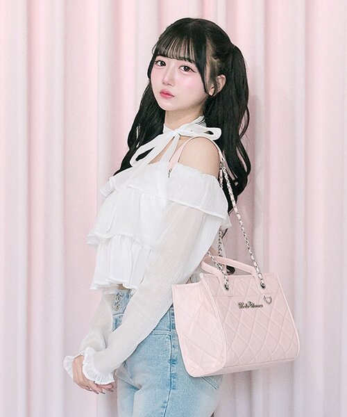 OLIVE des OLIVE（オリーブデオリーブ）の「【Belle Charme】Ribbon Choker Frill Blouse（シャツ/ブラウス・レディース・オフホワイト/ブラック/ピンク・FREE）」の6枚目の写真