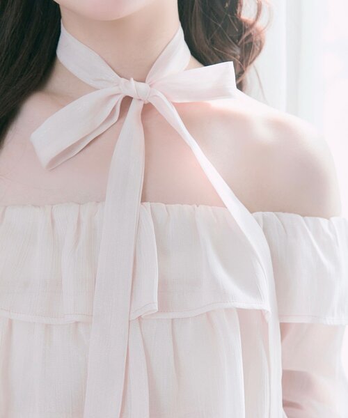 OLIVE des OLIVE（オリーブデオリーブ）の「【Belle Charme】Ribbon Choker Frill Blouse（シャツ/ブラウス・レディース・オフホワイト/ブラック/ピンク・FREE）」の19枚目の写真