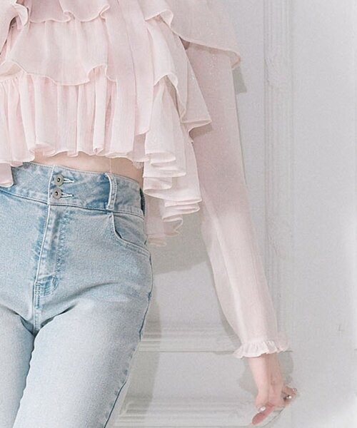 OLIVE des OLIVE（オリーブデオリーブ）の「【Belle Charme】Ribbon Choker Frill Blouse（シャツ/ブラウス・レディース・オフホワイト/ブラック/ピンク・FREE）」の20枚目の写真