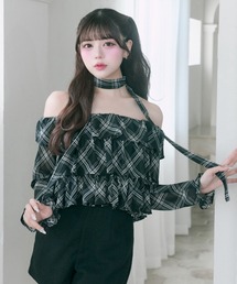 OLIVE des OLIVE | 【Belle Charme】Ribbon Choker Frill Blouse(シャツ/ブラウス)