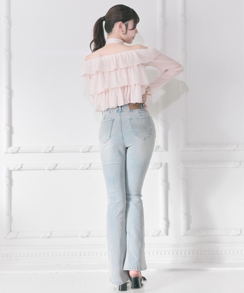 OLIVE des OLIVE（オリーブデオリーブ）の「【Belle Charme】Ribbon Choker Frill Blouse（シャツ/ブラウス・レディース・オフホワイト/ブラック/ピンク・FREE）」の16枚目の写真