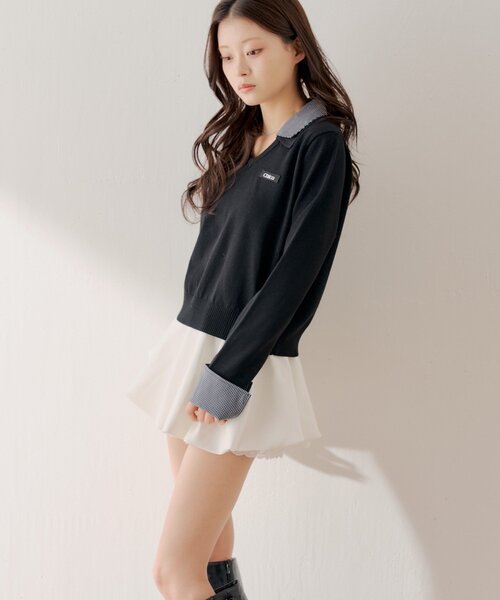 Chico（チコ）の「レイヤードバルーンミニスカート（スカート・レディース・ブラック/ベージュ/アイボリー・FREE）」の6枚目の写真