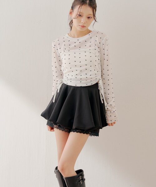 Chico（チコ）の「レイヤードバルーンミニスカート（スカート・レディース・ブラック/ベージュ/アイボリー・FREE）」の10枚目の写真