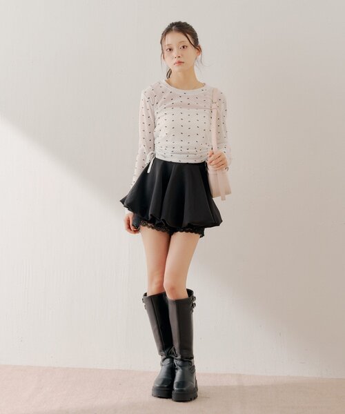 Chico（チコ）の「レイヤードバルーンミニスカート（スカート・レディース・ブラック/ベージュ/アイボリー・FREE）」の11枚目の写真