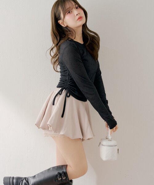 Chico（チコ）の「レイヤードバルーンミニスカート（スカート・レディース・ブラック/ベージュ/アイボリー・FREE）」の16枚目の写真