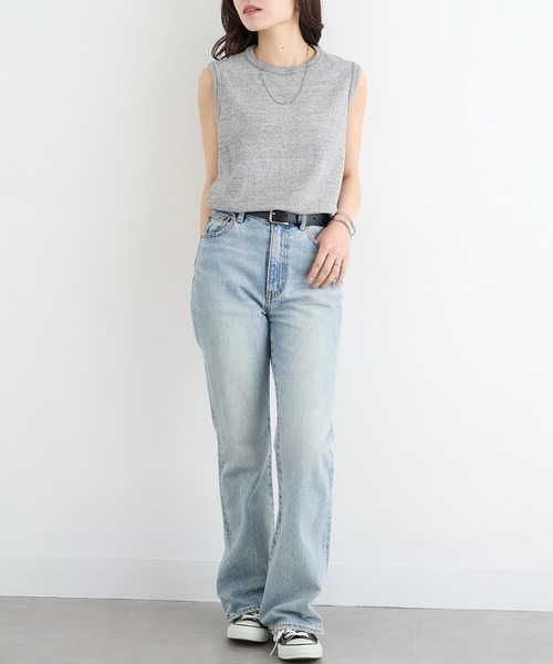 Healthknit(ヘルスニット)の「【Healthknit】26SS TOMPKINS Jersey Sleeveless 216(タンクトップ・レディース・ブラック/ヘザーグレー/ホワイト/ネイビー・FREE)」の9枚目の写真