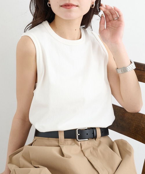 Healthknit(ヘルスニット)の「【Healthknit】26SS TOMPKINS Jersey Sleeveless 216(タンクトップ・レディース・ブラック/ヘザーグレー/ホワイト/ネイビー・FREE)」の10枚目の写真