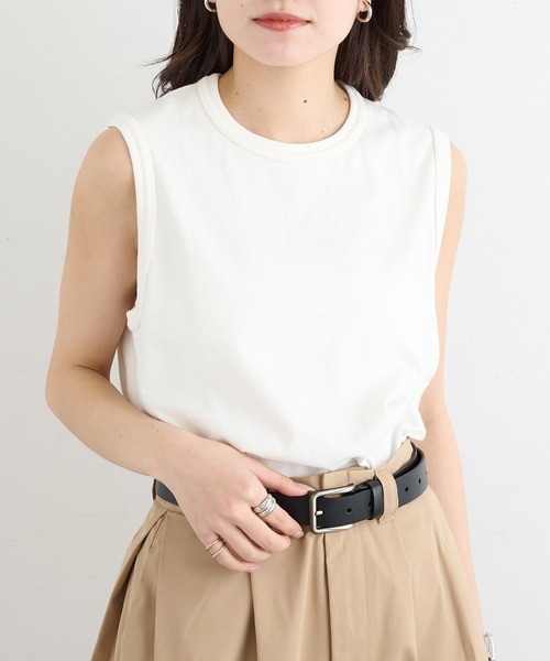 Healthknit(ヘルスニット)の「【Healthknit】26SS TOMPKINS Jersey Sleeveless 216(タンクトップ・レディース・ブラック/ヘザーグレー/ホワイト/ネイビー・FREE)」の12枚目の写真