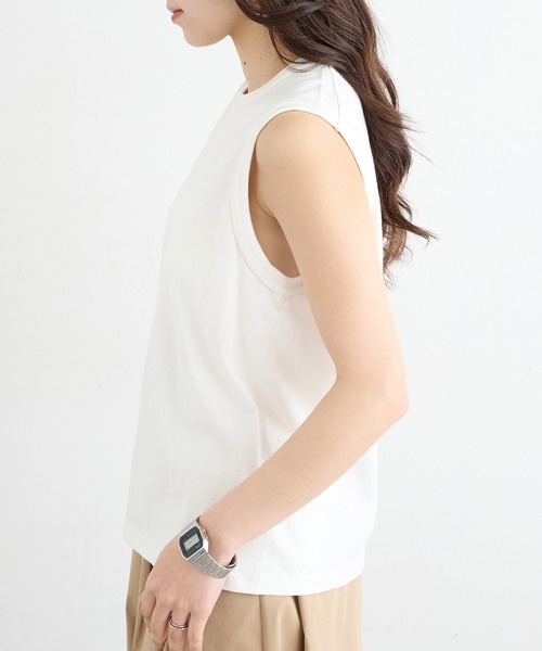 Healthknit(ヘルスニット)の「【Healthknit】26SS TOMPKINS Jersey Sleeveless 216(タンクトップ・レディース・ブラック/ヘザーグレー/ホワイト/ネイビー・FREE)」の15枚目の写真