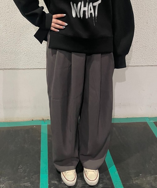 WORLD WIDE LOVE!（ワールドワイドラブ）の「デッドスマイルカーヴィーパンツ（その他パンツ・レディース・スミクロ/ブラック・1）」の2枚目の写真