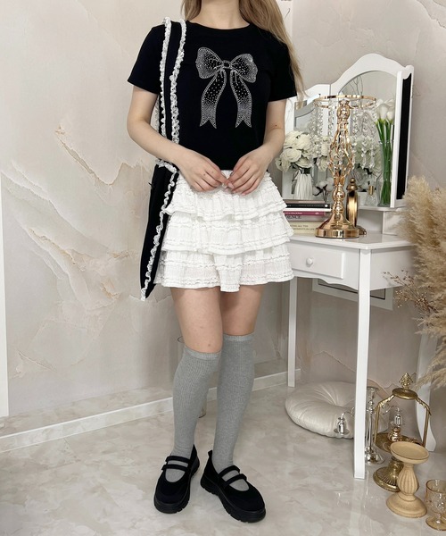 PHILLY(フィリー)の「リボンスタッズT(Tシャツ/カットソー・レディース・ブラック/ホワイト・FREE)」の11枚目の写真