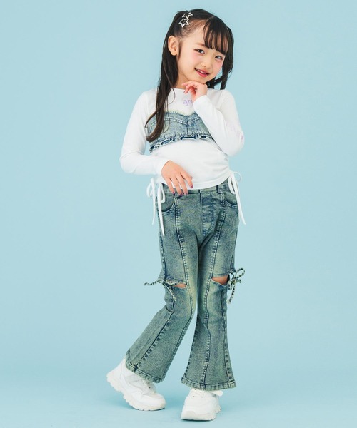 ANAP kids（アナップキッズ）の「サイド リボン フレア パンツ（別売りセットアップ）【ジュニアお揃い】（デニムパンツ・キッズ・ブルー/ブラック・110/130/120）」の21枚目の写真
